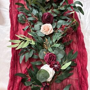 14 Burgundy Cheesecloth Table Runners